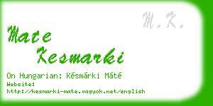 mate kesmarki business card