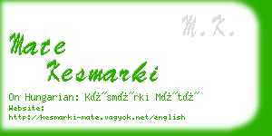 mate kesmarki business card